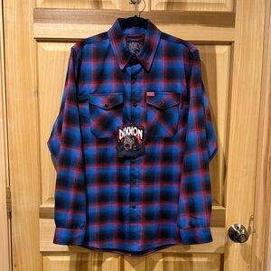 Dixxon Blue and Red Plaid Button-Up Shirt